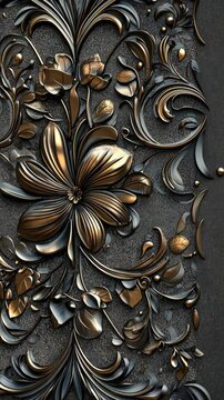Expanding golden floral ornament showcasing intricate elegance