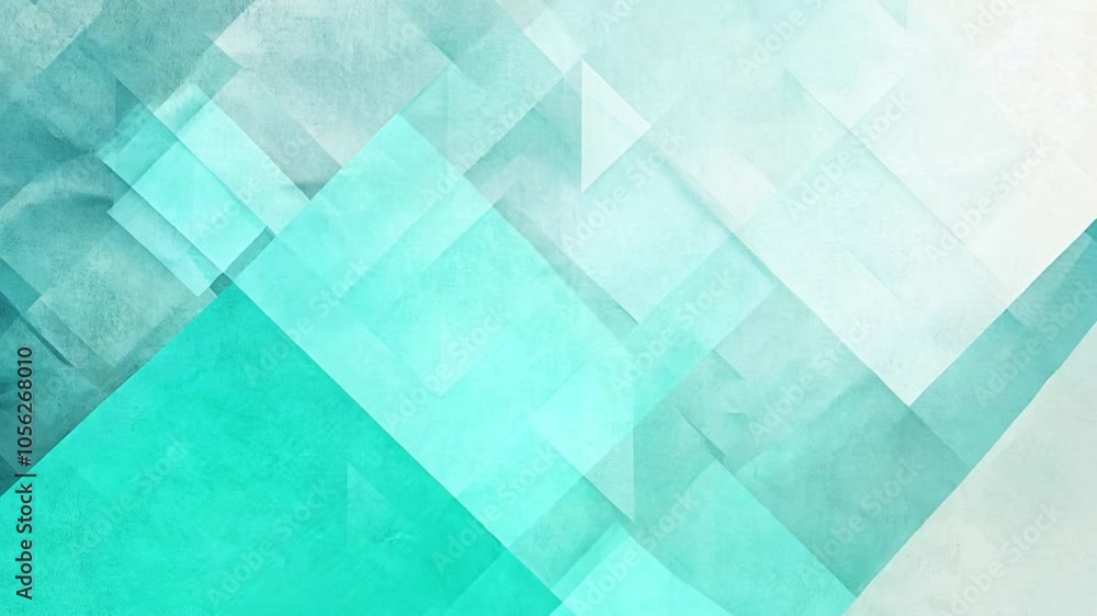 Poster abstract patterns of turquoise and teal layered over each other creating a modern design effect on a