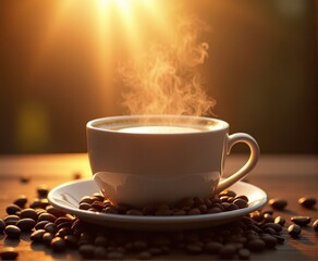 cup of hot coffee with foam,