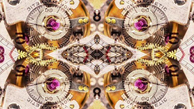 Antique wrist watch macro of gogs and gears