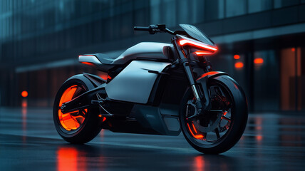 Obraz premium A futuristic electric motorcycle 