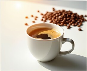 cup of hot coffee with foam,