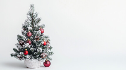 Cute Christmas tree on white background.