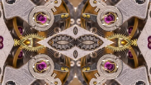 Antique wrist watch macro of gogs and gears