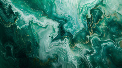 Emerald Green Marble Slab with Golden Accents