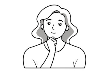 Skeptical Woman Pondering Life With Hand on Chin