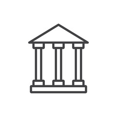 Bank icon Symbol mark in filled style
