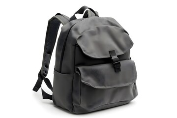 Naklejka premium Charcoal gray backpack neutral fashion mockup