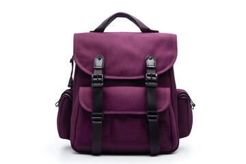 Naklejka premium Plum purple backpack deep color streetwear fashion mockup