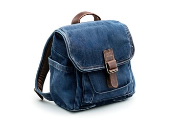 Naklejka premium Denim blue backpack classic casual streetwear mockup