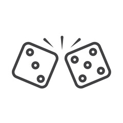 Dice Icon Symbol mark in filled style