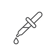 Dropper pipette Icon Symbol mark in filled style