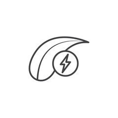 Eco Energy icon Symbol mark in filled style