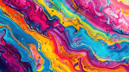 fluid paint flowing smoothly in vivid, layered patterns, representing laminar flow in an artistic, abstract style,