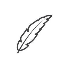 Feather icon Symbol mark in filled style