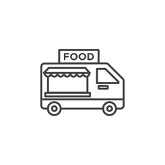 Food truck icon Symbol mark in filled style