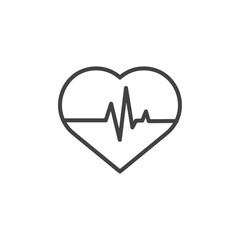 Heartbeat icon Symbol mark in filled style