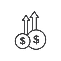 High revenue icon Symbol mark in filled style
