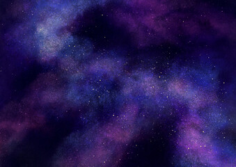 Naklejka premium Shiny Cosmic Watercolor