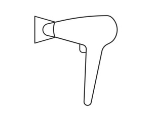 Hair dryer Line Icon vector fashion hairdryer of hairdresser to blow-dry and electric hair-dryer blower illustration. Barber styling appliance.