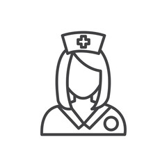 Nurse Icon Symbol mark in filled style