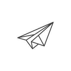Naklejka premium Paper plane icon Symbol mark in filled style