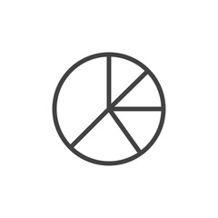 Pie Chart Icon Symbol mark in filled style