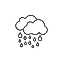 Rainy icon Symbol mark in filled style