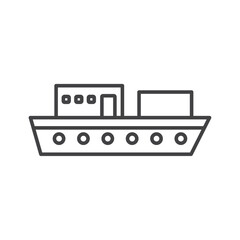 Ship icon Symbol mark in filled style