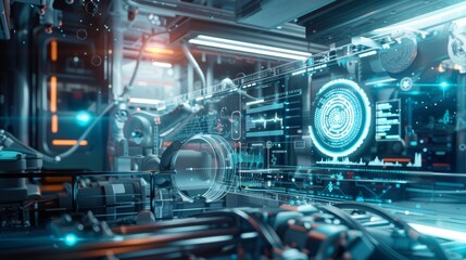 An illustration of a futuristic hospital with advanced medical equipment utilizing 6G quantum computing to provide precise and personalized treatments to patients.