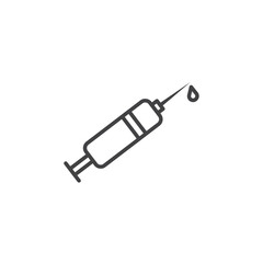 Syringe icon Symbol mark in filled style