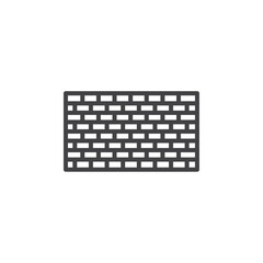 Wall icon Symbol mark in filled style