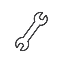 Wrench icon Symbol mark in filled style