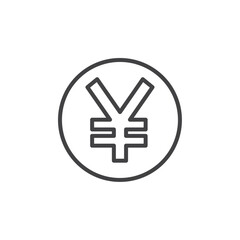 Yen Icon Symbol mark in filled style