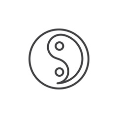 Yin yang icon Symbol mark in filled style