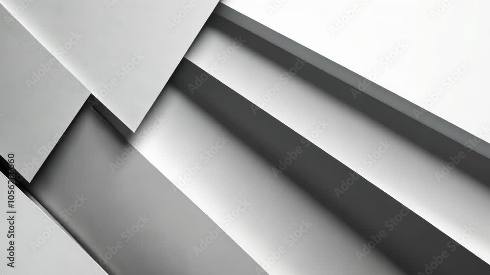 Poster a close-up of overlapping grey and white rectangles creates a geometric pattern