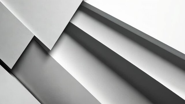 A close-up of overlapping grey and white rectangles creates a geometric pattern