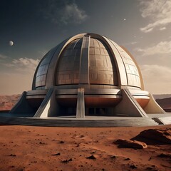 Obraz premium Mars Observatory Monument ,Generative AI