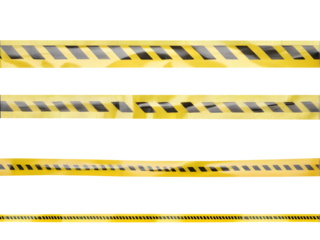 Isolated illustration of barricade tapes on a transparent or white background.