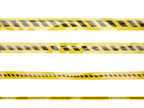 Isolated illustration of barricade tapes on a transparent or white background.