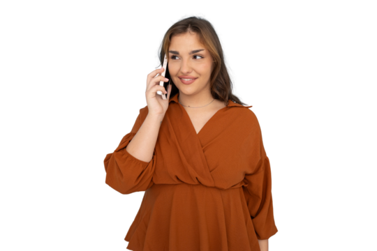 Dynamic Latina woman talking on her smartphone