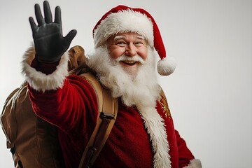 Santa Claus with a sack full of gifts, festive mood