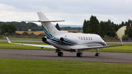 executive or business airplane at the airport