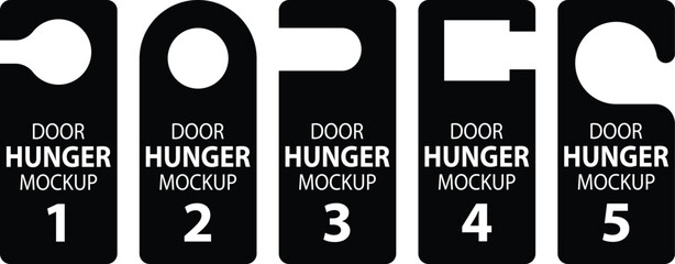 Door hanger set collection design template isolated design, Business corporate design bundle modern template isolated for print