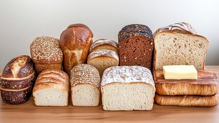 Whole grain bread topped with cheese spread and served with garlic butter pearls, ideal for breakfast or lunch