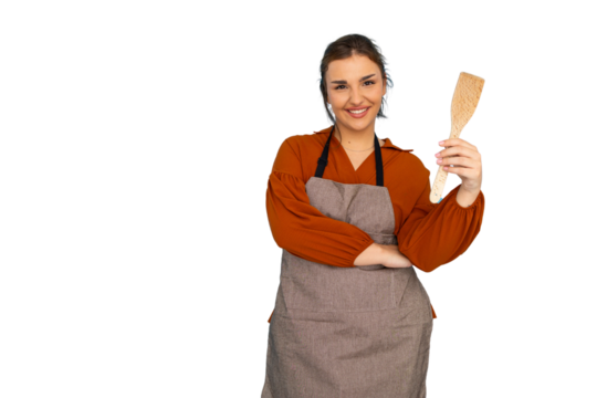 Young Latina chef wearing an apron and smiling