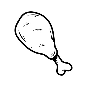 recommend clip art: drumstick fried chicken drawing coloring line art style sketch classic vintage design illustration