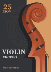 Elegant minimalist Violin Poster design