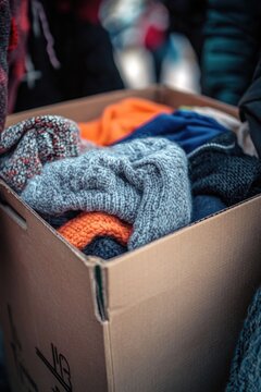 Box of assorted clothing