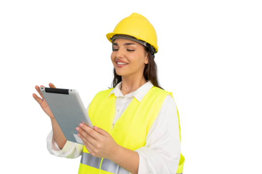 Skilled Latina engineer discussing plans at a construction site